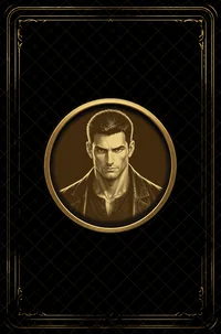 A face-down card carrying Vega's gold portrait medallion.